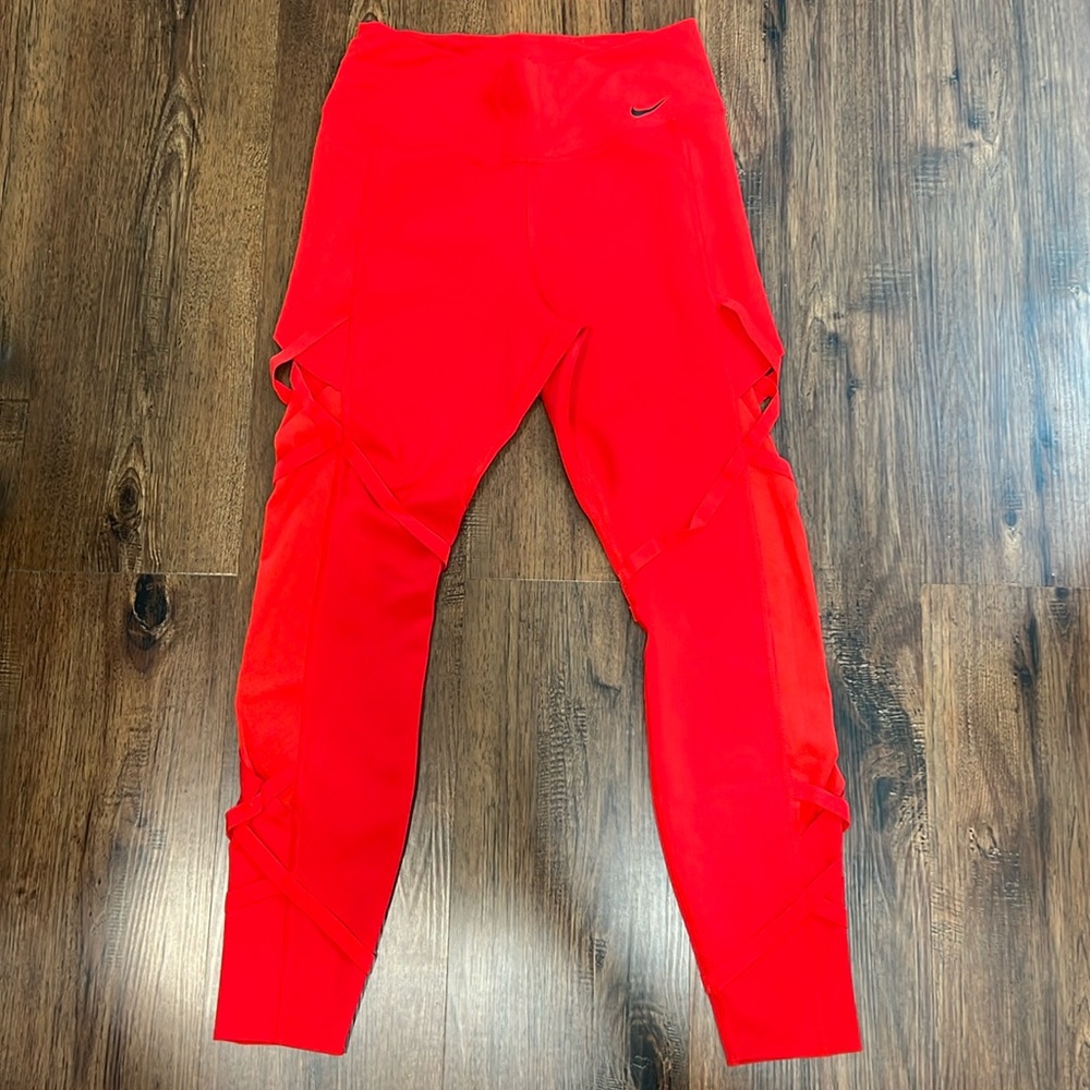 Red nike leggings